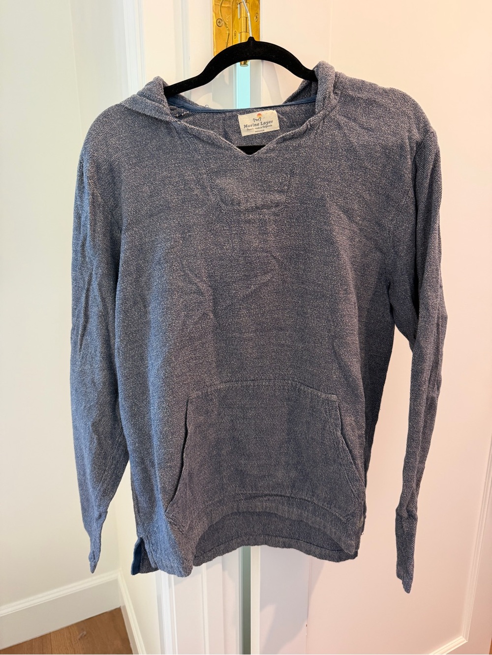 Marine Layer Blue Hooded Cowl Sweater